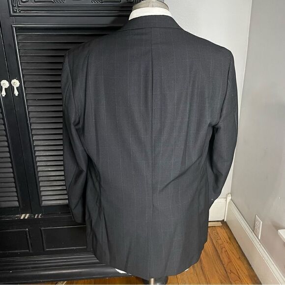 Burberry Windowpane Check Wool Blazer‎ Sports Coat 2 Button Mens 42L - Picture 4 of 9